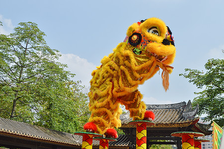 孙中山故居黄飞鸿故居舞狮背景