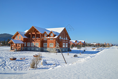 漠河北极村俄式建筑背景