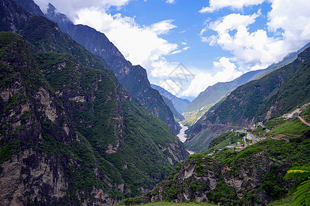 香格里拉虎跳峡背景图片