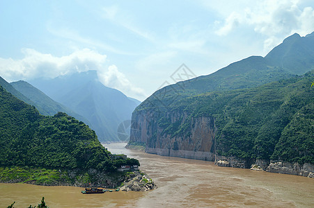 重庆白帝城夔门背景