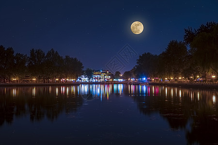 中国传统节日中秋节.什刹海背景