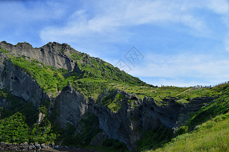 济州岛城山日出峰背景