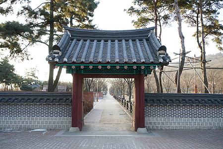 韩式韩屋韩国仁川韩式建筑背景