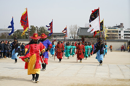 韩国首尔景福宫背景图片