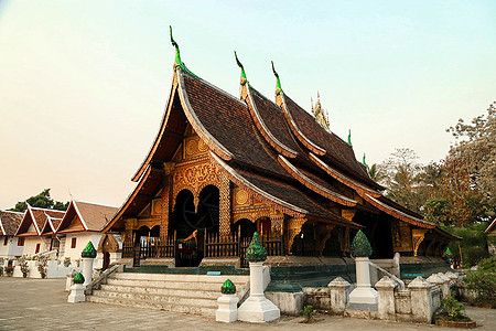 国籏老挝琅勃拉邦寺庙背景