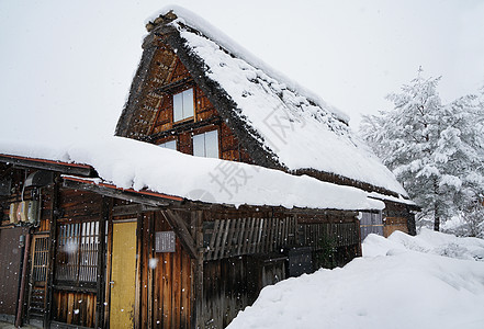 日本白川乡雪景图片