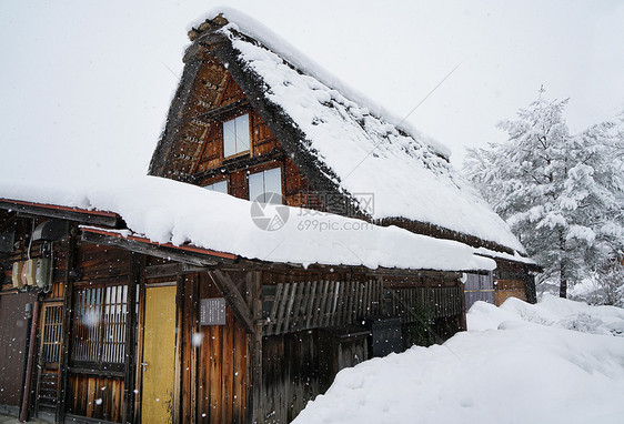 日本白川乡雪景图片