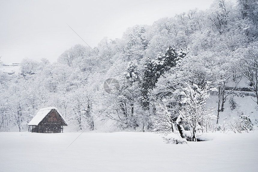 日本白川乡雪景图片