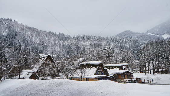 日本白川乡雪景图片