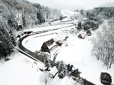 航拍日本白川乡背景