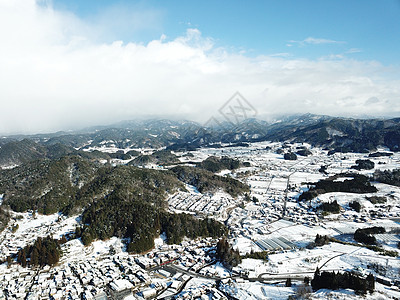 雪日本航拍日本高山风光背景
