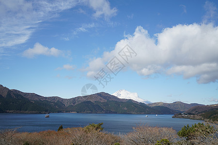 日本芦之湖风光背景