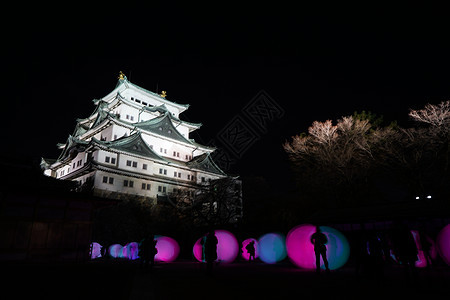 日本名古屋天守阁夜景图片