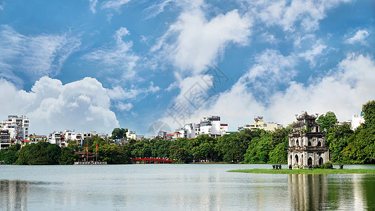 越南河内还剑湖背景图片