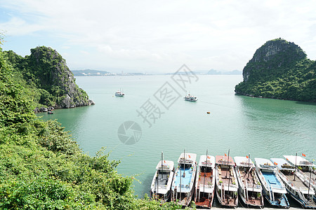 越南下龙湾喀斯特地貌背景