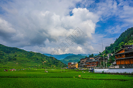 古街景色贵州黔东南西江千户苗寨背景