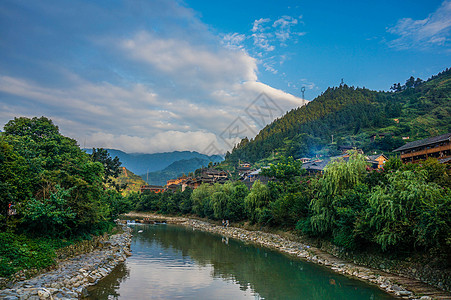 水村贵州黔东南西江千户苗寨背景