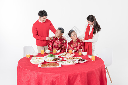 新年家庭年夜饭背景图片