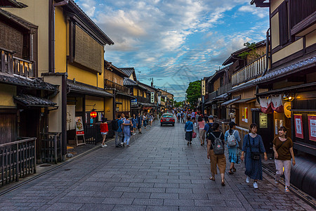 日本京都袛园花间小路背景图片