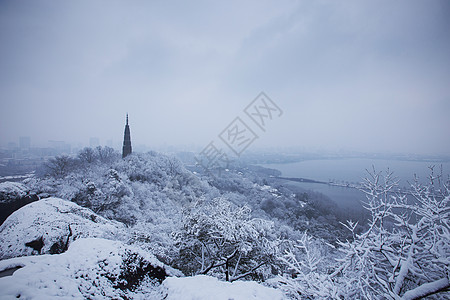 冬季的杭州西湖高清图片