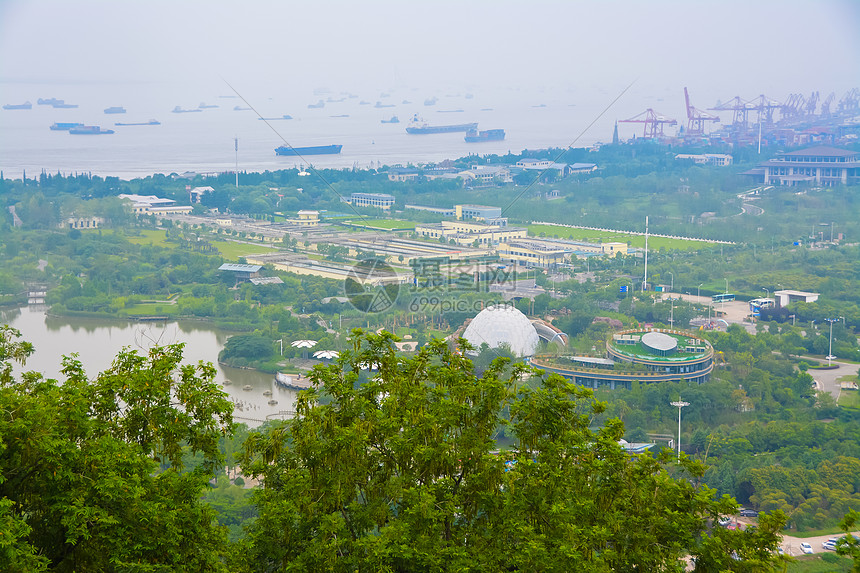 江苏六大著名风景区之狼山俯瞰城市图片