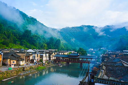 江西瑶里古镇风光背景