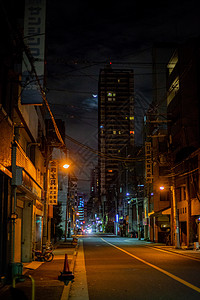 日本大阪街道夜景背景