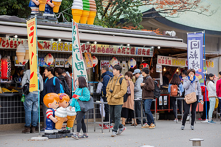 千城万店日本大阪城公园小卖店背景