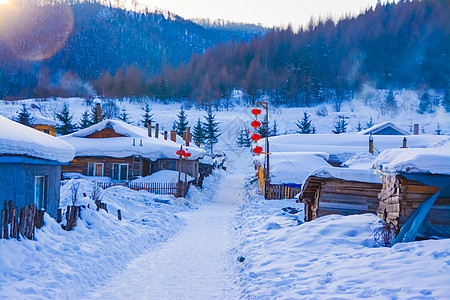 黑龙江雪乡游黑龙江雪乡风光背景