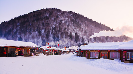 黑龙江雪乡游黑龙江雪乡风光背景