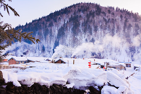 黑龙江雪乡风光背景图片