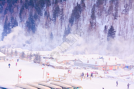 黑龙江雪乡风光背景