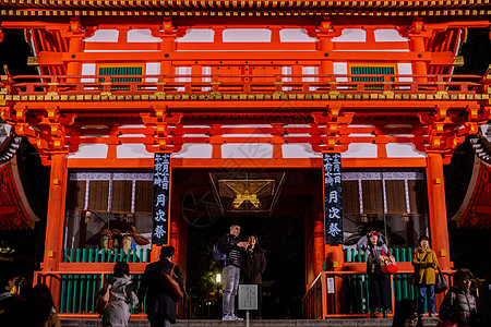 日本八坂神社夜景背景