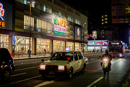 日本街道夜景图片