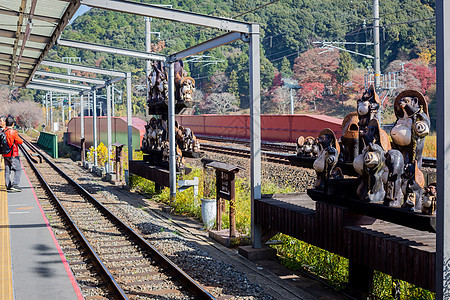 日本岚山小火车站图片