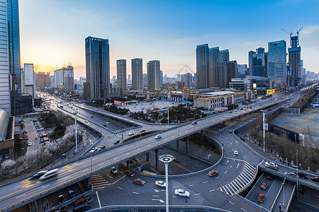 高架车流延时摄影图片