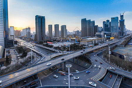 东莞城市建筑城市高架车流延时摄影背景