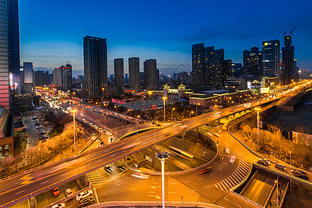 城市高架车流延时摄影背景图片