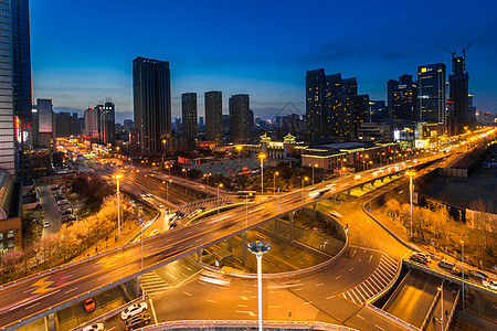 城市高架车流延时摄影背景图片