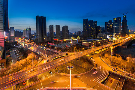 城市高架车流延时摄影背景图片