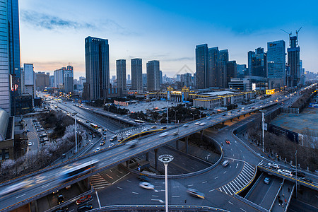 城市高架车流延时摄影高清图片