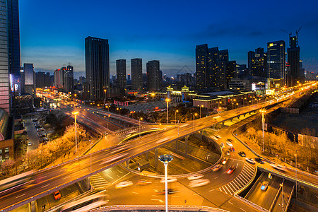 城市高架车流延时摄影背景图片