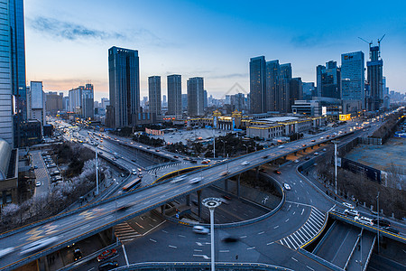 城市高架车流延时摄影背景图片