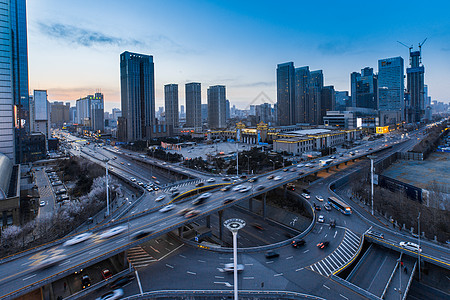 城市高架车流延时摄影高清图片