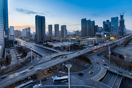 城市高架车流延时摄影高清图片