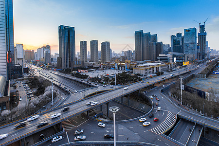 城市高架车流延时摄影背景