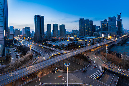 城市高架车流延时摄影背景图片