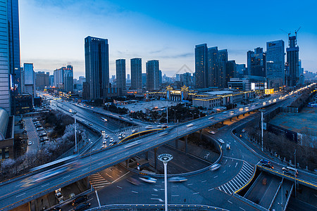 城市高架车流延时摄影背景图片