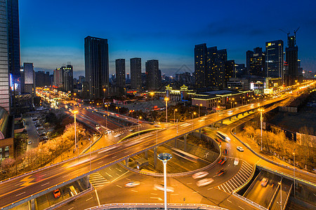 城市高架车流延时摄影背景图片