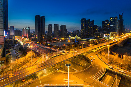 城市高架车流延时摄影背景图片